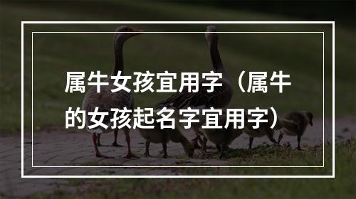 属牛女孩宜用字（属牛的女孩起名字宜用字）