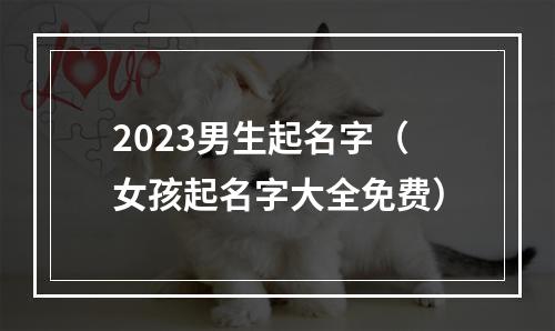 2023男生起名字（女孩起名字大全免费）