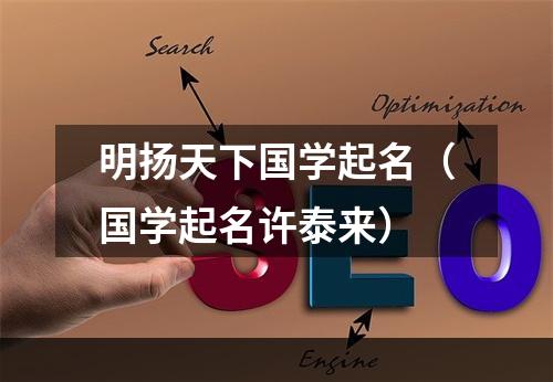 明扬天下国学起名（国学起名许泰来）