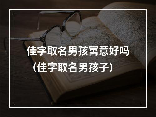 佳字取名男孩寓意好吗（佳字取名男孩子）