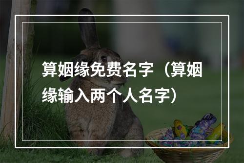 算姻缘免费名字（算姻缘输入两个人名字）