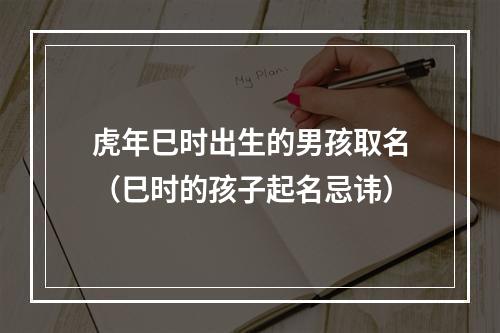 虎年巳时出生的男孩取名（巳时的孩子起名忌讳）