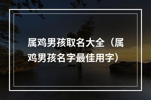 属鸡男孩取名大全（属鸡男孩名字最佳用字）