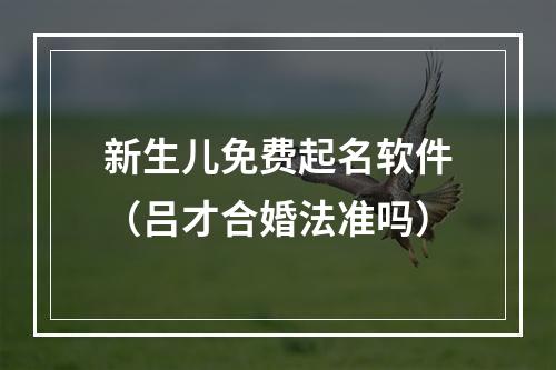 新生儿免费起名软件（吕才合婚法准吗）