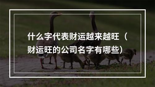 什么字代表财运越来越旺（财运旺的公司名字有哪些）