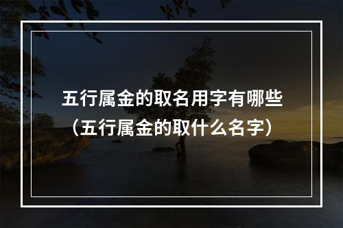 五行属金的取名用字有哪些（五行属金的取什么名字）