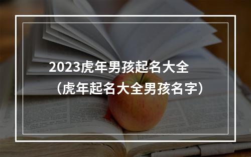 2023虎年男孩起名大全（虎年起名大全男孩名字）