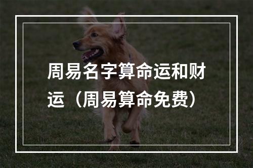 周易名字算命运和财运（周易算命免费）