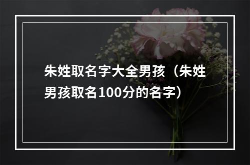 朱姓取名字大全男孩（朱姓男孩取名100分的名字）