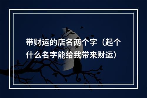 带财运的店名两个字（起个什么名字能给我带来财运）