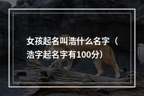 女孩起名叫浩什么名字（浩字起名字有100分）