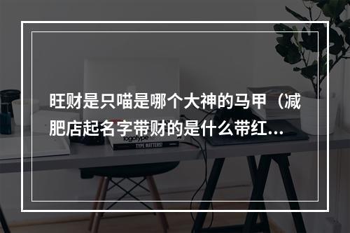 旺财是只喵是哪个大神的马甲（减肥店起名字带财的是什么带红的）