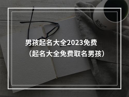 男孩起名大全2023免费（起名大全免费取名男孩）