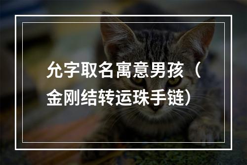 允字取名寓意男孩（金刚结转运珠手链）