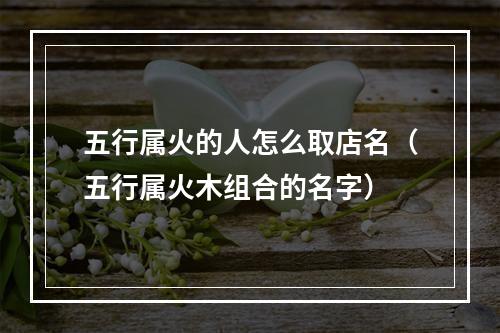 五行属火的人怎么取店名（五行属火木组合的名字）