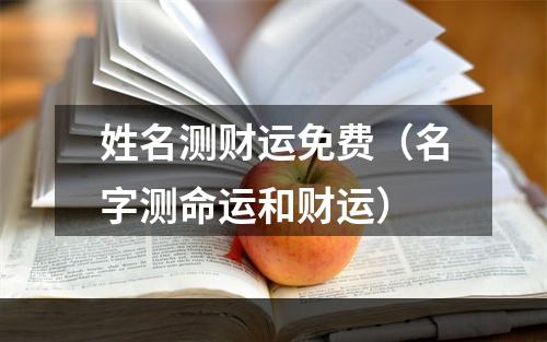 姓名测财运免费（名字测命运和财运）