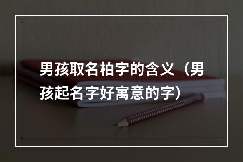 男孩取名柏字的含义（男孩起名字好寓意的字）