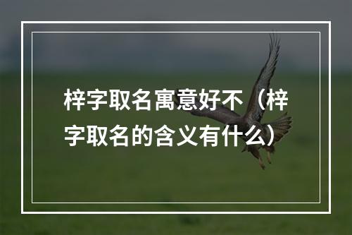 梓字取名寓意好不（梓字取名的含义有什么）