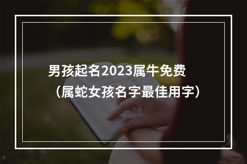 男孩起名2023属牛免费（属蛇女孩名字最佳用字）