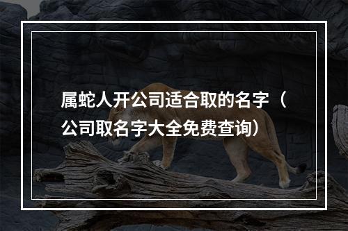 属蛇人开公司适合取的名字（公司取名字大全免费查询）