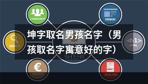 坤字取名男孩名字（男孩取名字寓意好的字）