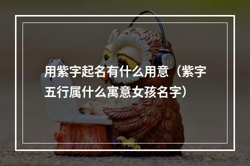 用紫字起名有什么用意（紫字五行属什么寓意女孩名字）
