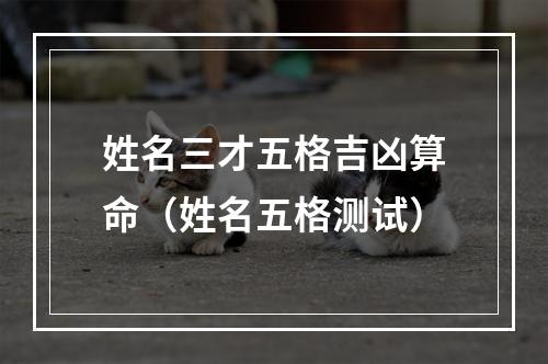 姓名三才五格吉凶算命（姓名五格测试）