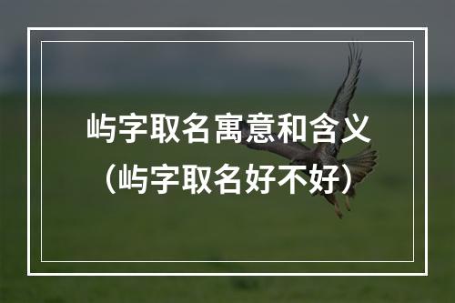 屿字取名寓意和含义（屿字取名好不好）