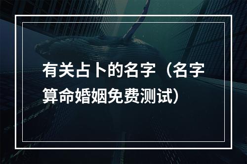 有关占卜的名字（名字算命婚姻免费测试）