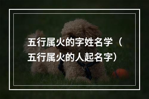 五行属火的字姓名学（五行属火的人起名字）