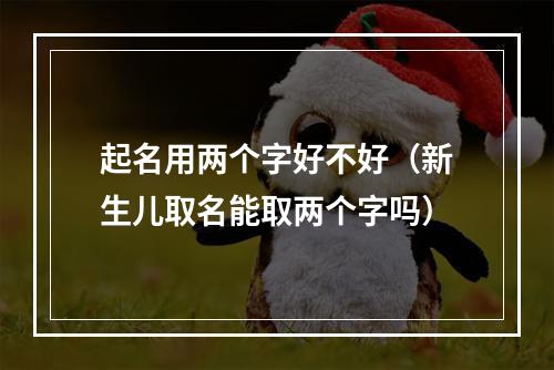 起名用两个字好不好（新生儿取名能取两个字吗）