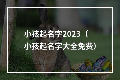 小孩起名字2023（小孩起名字大全免费）
