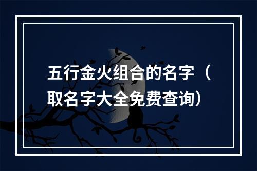 五行金火组合的名字（取名字大全免费查询）