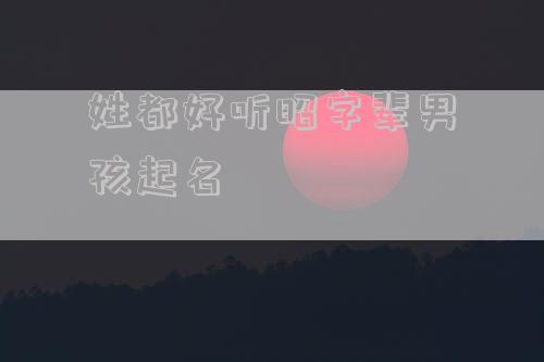 姓都好听昭字辈男孩起名