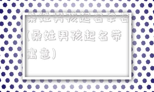 桑姓男孩起名单名(桑姓男孩起名带寓意)