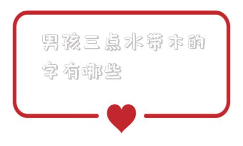 男孩三点水带木的字有哪些