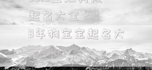 2018王姓男孩起名大全 2018年狗宝宝起名大全男孩