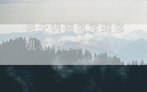 关于男孩名字起名乳名大全的信息