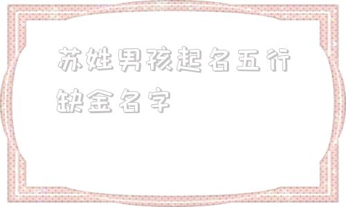 苏姓男孩起名五行缺金名字