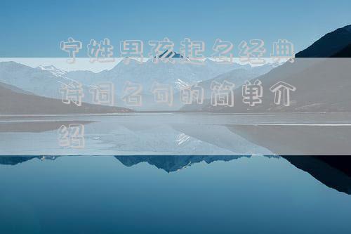 宁姓男孩起名经典诗词名句的简单介绍