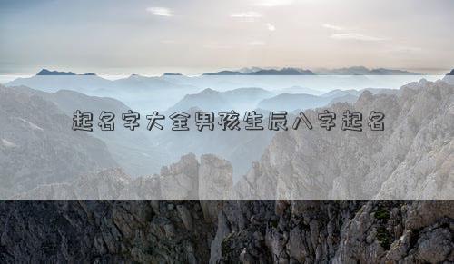 起名字大全男孩生辰八字起名