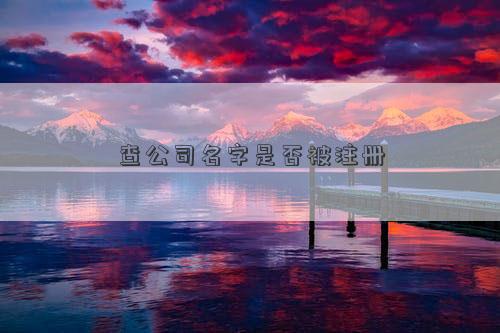 查公司名字是否被注册