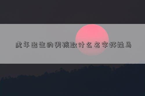 虎年出生的男孩取什么名字好姓马