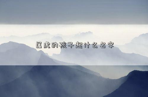 属虎的孩子起什么名字